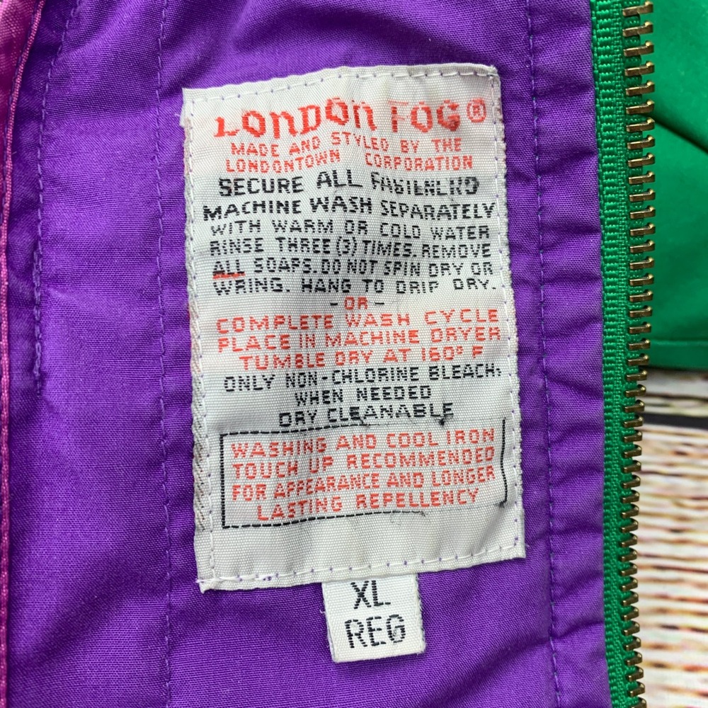Vintage 80s‎ London Fog Jacket XL Multicolor Aztec Pattern Removable Liner - Picture 11 of 11